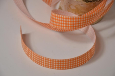 Ripsband "Gingham Grosgrain" Karo Orange